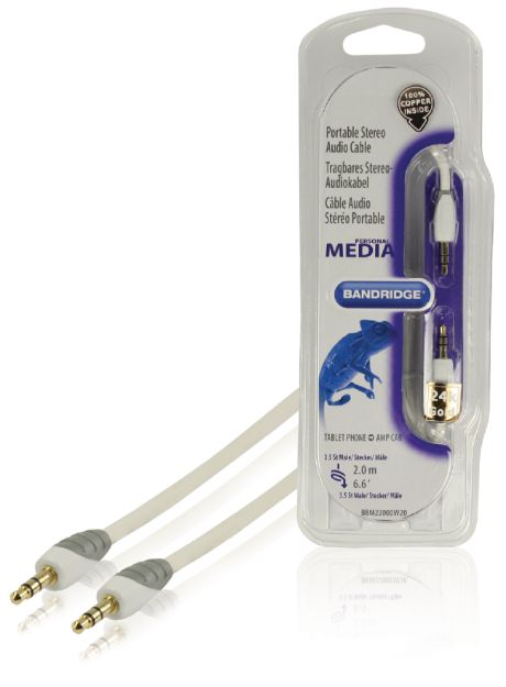 Stereo Audio Cable 3.5 mm Male - 3.5 mm Male 2.00 m White 0