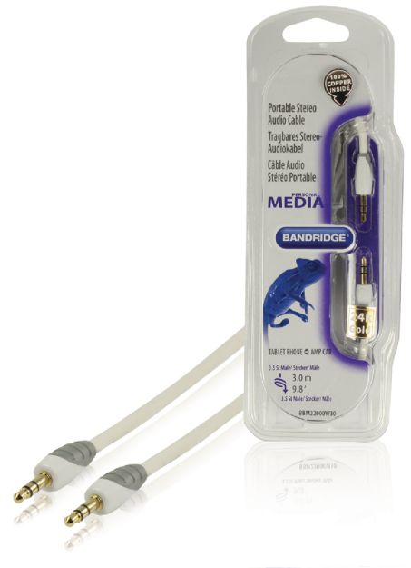 Stereo Audio Cable 3.5 mm Male - 3.5 mm Male 3.00 m White 0