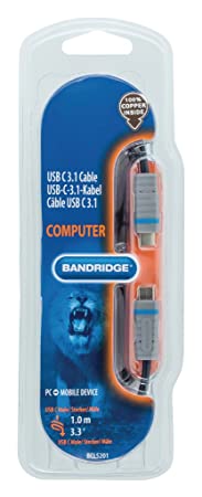 Bandridge USB 3.1 Cable USB-C™ Male - USB-C™ Male 1.00 m Blue GEN 1