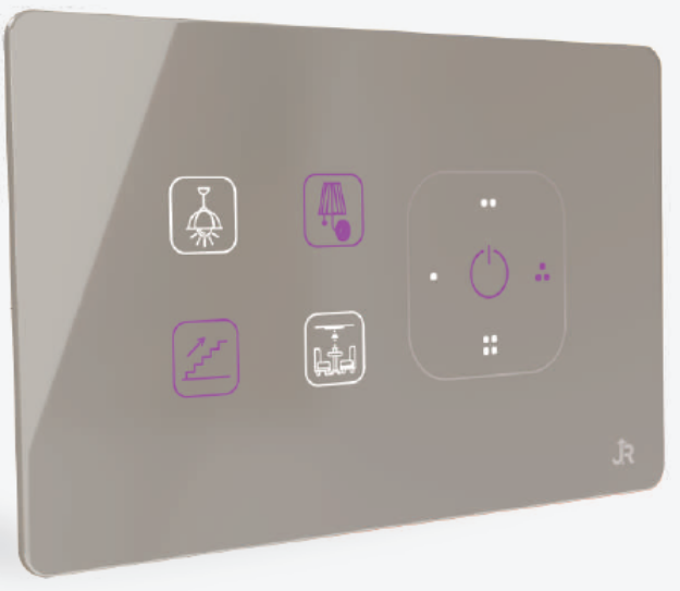 JR Autotech Neon Series, Frameless, 4 Module Touch Panel Switch