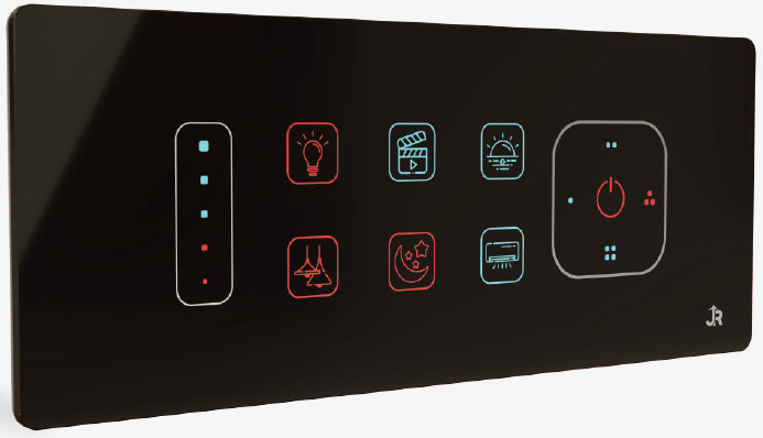 JR Autotech Neon Series, 6 & 8 Module Touch Panel Switch (Z-wave)
