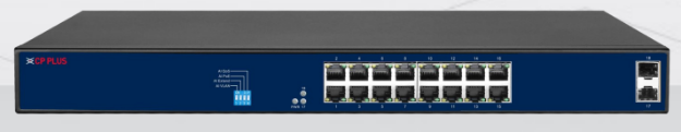 CP-Plus, 16 Port Gigabit PoE Switch, CP-ANW-GPU16F2-N30