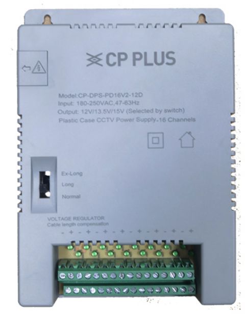CP-Plus, 16Channel, Plastic Case CCTV Power Supply, 12V, 20 Amp, CP-DPS-PD16V2-12D 