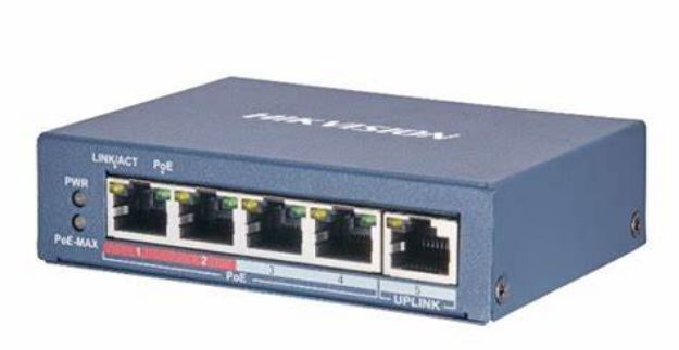 Hikvision, 4 Port Fast Ethernet Unmanaged POE Switch