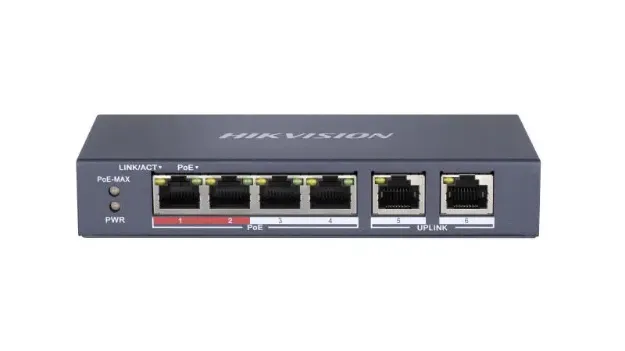 Hikvision, 4 Port Fast Ethernet Unmanaged POE Switch DS-3E0106P-E_M