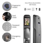 Series 4 WiFi Smart Biometric Cam Door Lock With Camera And screen with remote image on app 