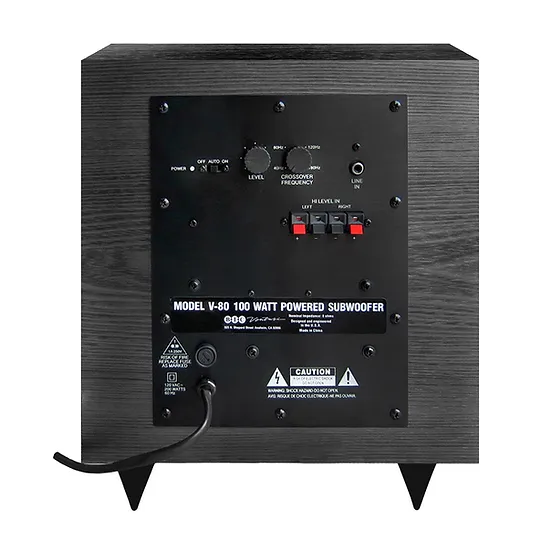 BIC America V80 100-Watt 8-Inch Down-Firing Powered Subwoofer for Home Theater and Music