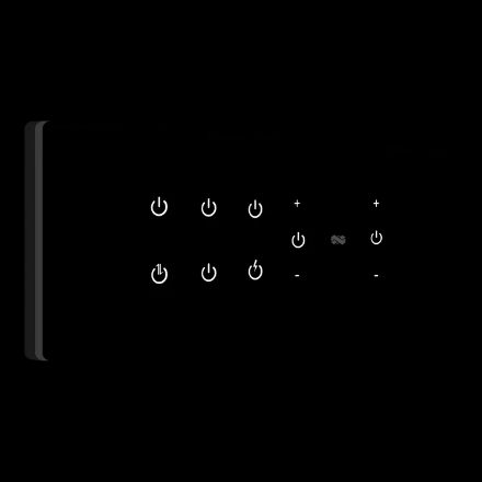 Iotics, Smart Touch Switch, 8 Gang (6 Switch + 2 Dimmer) IR Remote & Wi-Fi 