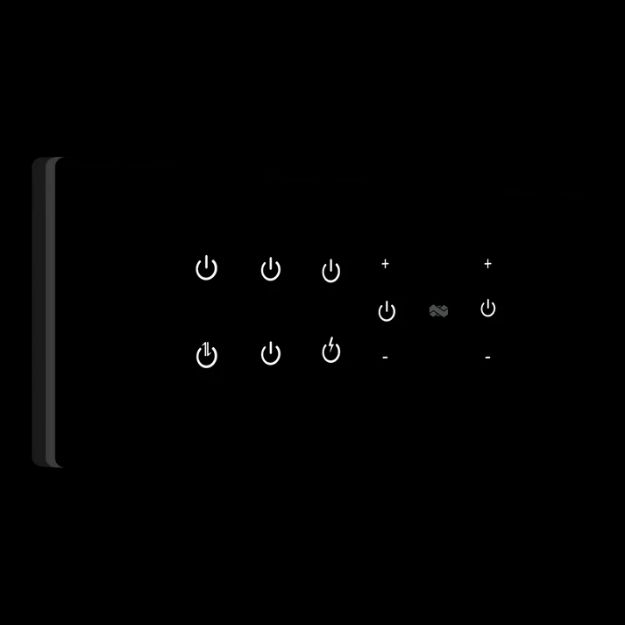 Iotics, Smart Touch Switch, 8 Gang (6 Switch + 2 Dimmer) IR Remote & Wi-Fi 