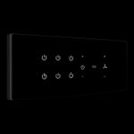 Iotics, Smart Touch Switch, 8 Gang (6 Switch + 1 Dimmer + 1 Fan) IR Remote & Wi-Fi 