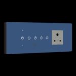 Iotics, 8 Gang (3 Switch + 1 Dimmer + 1 Plug) IR Remote & Wi-Fi Smart Switch