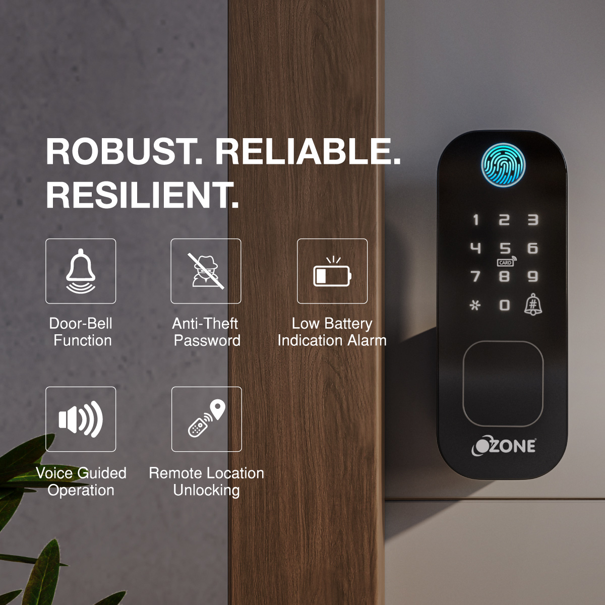 Ozone Double Sided Fingerprint Rim Lock