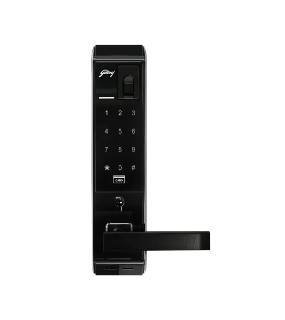 Picture of Godrej Smart Lock I Advantis Revolution Digital Lock for Wooden Door |for Main Door | 4 in 1 Access | Pin Access | Fingerprint | RFID Card | Mechanical Key | Black | 3Yrs Warranty I Free Installation