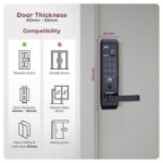 Picture of Godrej Smart Lock I Advantis Revolution Digital Lock for Wooden Door |for Main Door | 4 in 1 Access | Pin Access | Fingerprint | RFID Card | Mechanical Key | Black | 3Yrs Warranty I Free Installation