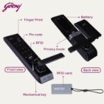Picture of Godrej Smart Lock I Advantis Revolution Digital Lock for Wooden Door |for Main Door | 4 in 1 Access | Pin Access | Fingerprint | RFID Card | Mechanical Key | Black | 3Yrs Warranty I Free Installation