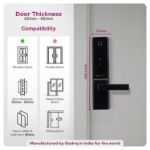 Picture of Godrej Locks Godrej Digital Lock I Advantis GSL D1 Lock for Main Door I 7 Access Mode IFingerprint|RFID|PIN Code|NFC|Bluetooth App I Mechanical Key I Wi-Fi ACS I VDP Compatible I Rose Gold Finish | 3Yrs Warranty Smart Door Lock  (Rose Gold)