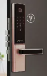 Picture of Godrej Locks Godrej Digital Lock I Advantis GSL D1 Lock for Main Door I 7 Access Mode IFingerprint|RFID|PIN Code|NFC|Bluetooth App I Mechanical Key I Wi-Fi ACS I VDP Compatible I Rose Gold Finish | 3Yrs Warranty Smart Door Lock  (Rose Gold)