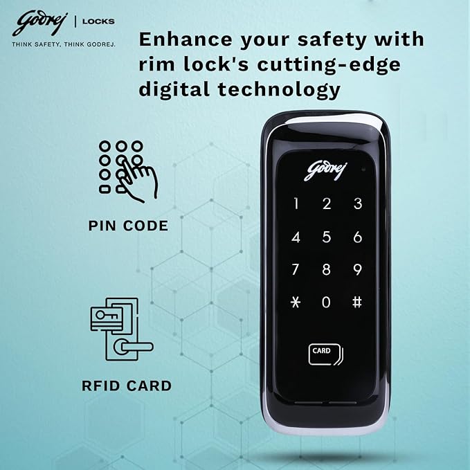 Godrej Advantis Rimtronic RF Digital Lock for Wooden Door | 2 in 1 ...