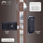 Picture of Godrej Advantis Rimtronic RF Digital Lock for Wooden Door | 2 in 1 Access | PIN Access | RFID Card | Black